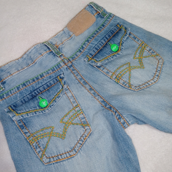 Machine Jeans Mens 30 Light Wash Distressed Denim Flap Pocket Y2K Streetwear - Picture 5 of 13